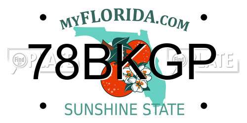 78BKGP Florida License Plate
