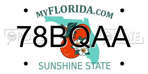 78BQAA Florida License Plate