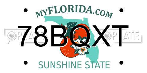 78BQXT Florida License Plate
