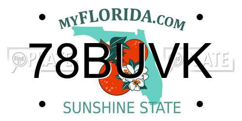 78BUVK Florida License Plate