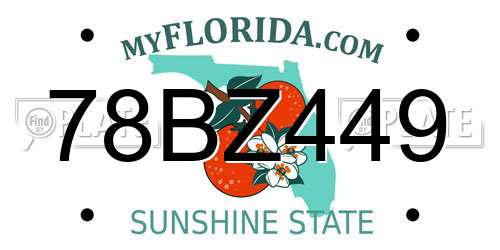 78BZ449 Florida License Plate