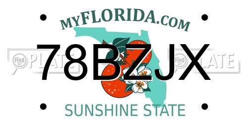 78BZJX Florida License Plate