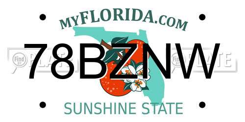 78BZNW Florida License Plate