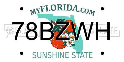 78BZWH Florida License Plate