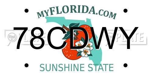 78CDWY Florida License Plate