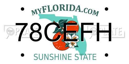 78CEFH Florida License Plate
