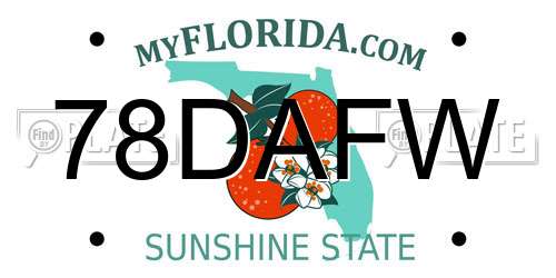 78DAFW Florida License Plate