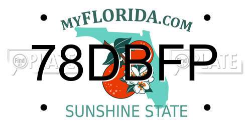 78DBFP Florida License Plate