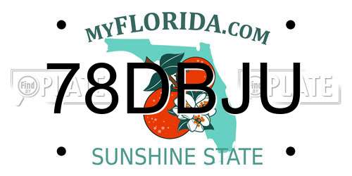 78DBJU Florida License Plate