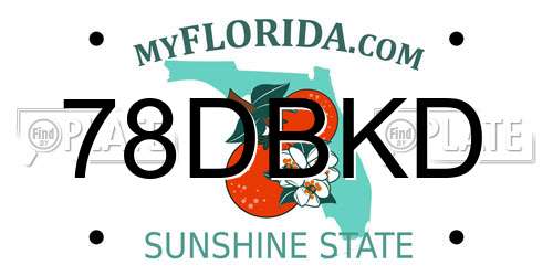 78DBKD Florida License Plate