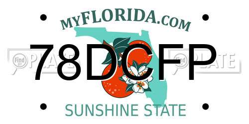 78DCFP Florida License Plate