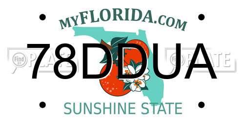 78DDUA Florida License Plate