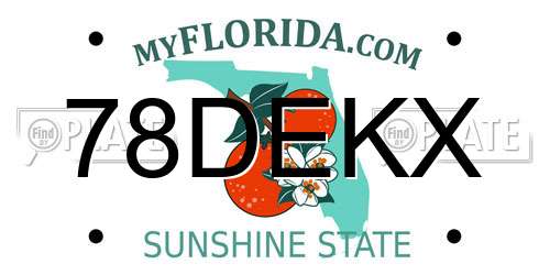 78DEKX Florida License Plate