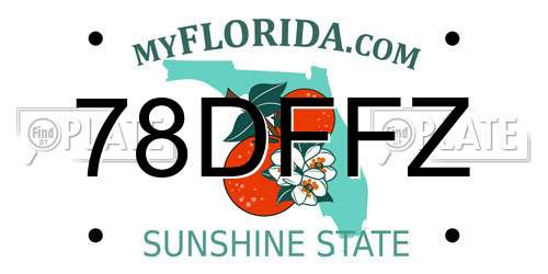 78DFFZ Florida License Plate