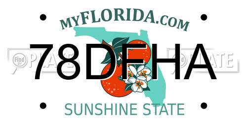 78DFHA Florida License Plate