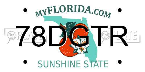 78DGTR Florida License Plate