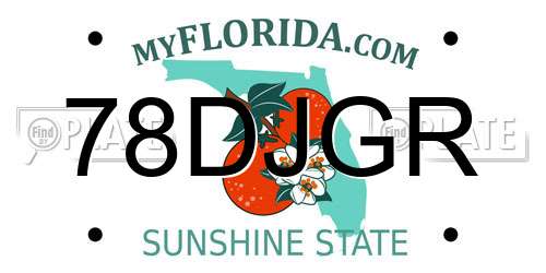 78DJGR Florida License Plate