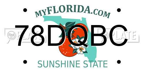 78DQBC Florida License Plate