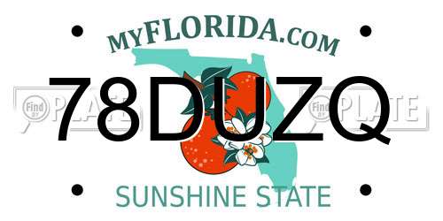 78DUZQ Florida License Plate