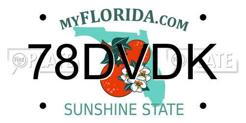 78DVDK Florida License Plate