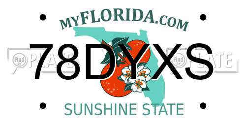 78DYXS Florida License Plate