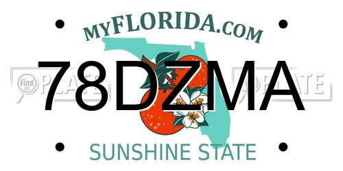 78DZMA Florida License Plate