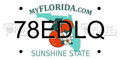 78EDLQ Florida License Plate