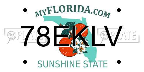 78EKLV Florida License Plate