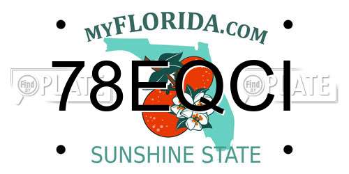 78EQCI Florida License Plate