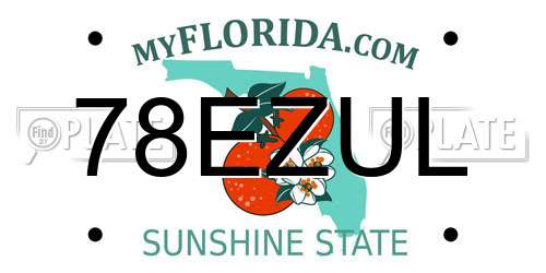 78EZUL Florida License Plate