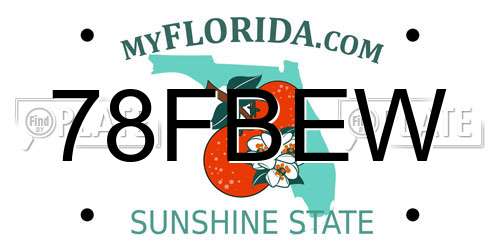 78FBEW Florida License Plate