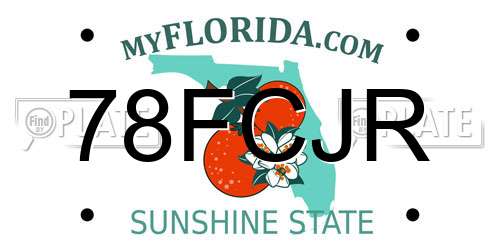 78FCJR Florida License Plate