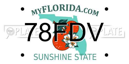 78FDV Florida License Plate