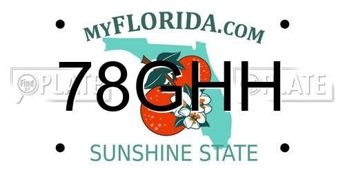 78GHH Florida License Plate