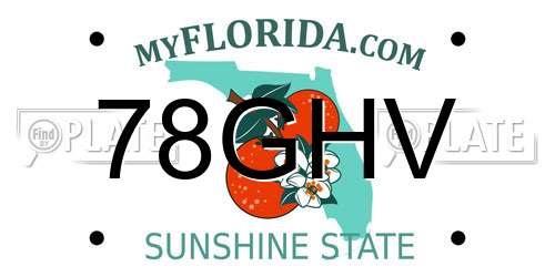 78GHV Florida License Plate