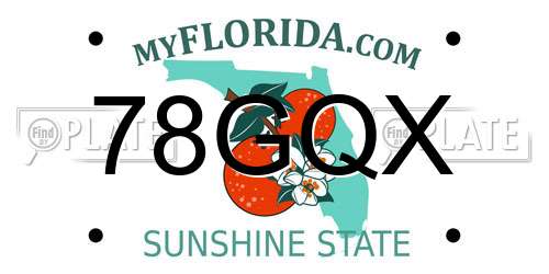 78GQX Florida License Plate