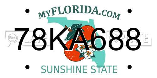 78KA688 Florida License Plate