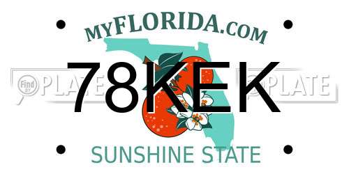 78KEK Florida License Plate