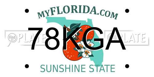 78KGA Florida License Plate