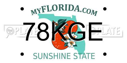 78KGE Florida License Plate