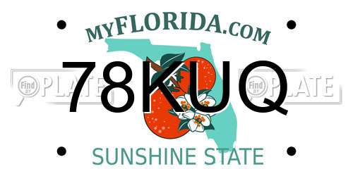 78KUQ Florida License Plate