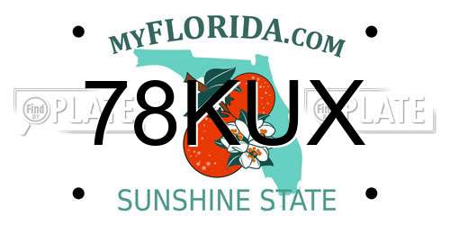 78KUX Florida License Plate