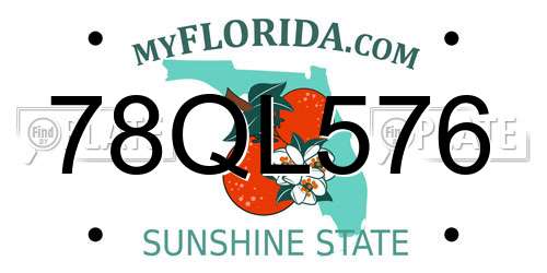 78QL576 Florida License Plate