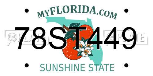 78ST449 Florida License Plate
