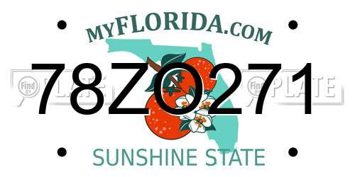 78ZO271 Florida License Plate