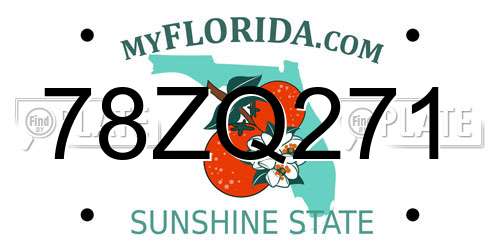 78ZQ271 Florida License Plate