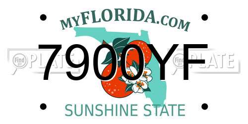 7900YF Florida License Plate