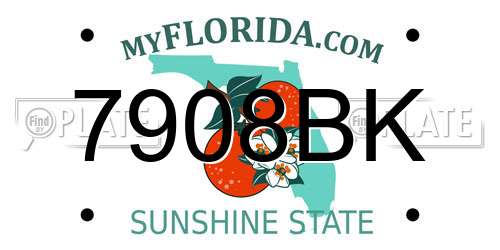 7908BK Florida License Plate