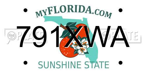 791XWA Florida License Plate