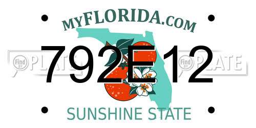 792E12 Florida License Plate